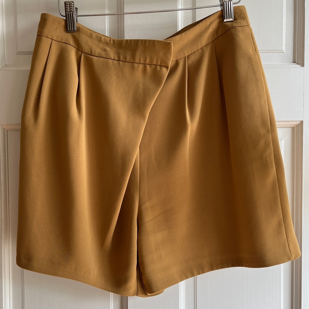 Yellow Shorts with Front Fold